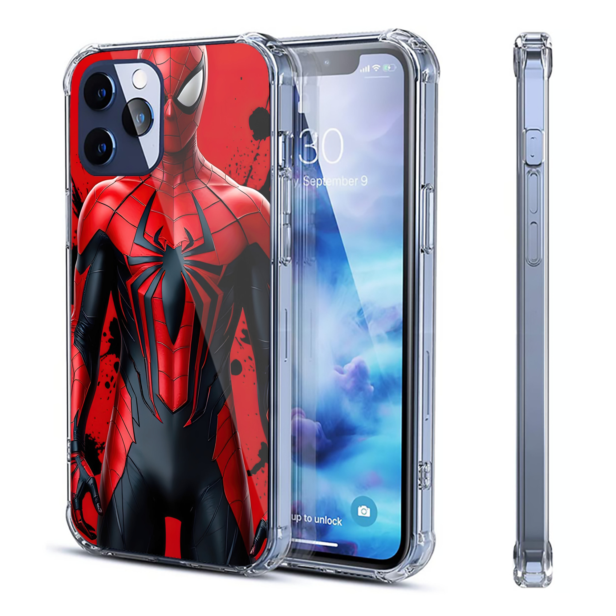 （画像用） Spider Man スパイダーマン 【iPhone 12シリーズ対応】透明スマホケース（クリアソフトケース）